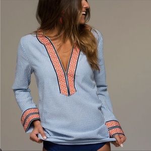 Macbeth Collection by Margaret Josephs Women Blue Long Sleeve Blouse S